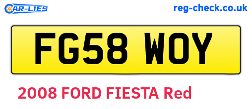 FG58WOY are the vehicle registration plates.