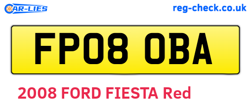 FP08OBA are the vehicle registration plates.