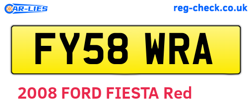 FY58WRA are the vehicle registration plates.