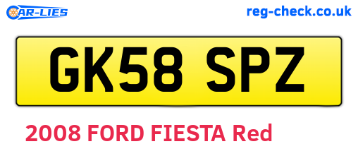 GK58SPZ are the vehicle registration plates.