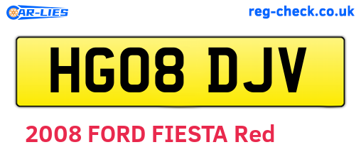 HG08DJV are the vehicle registration plates.