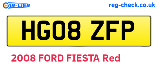 HG08ZFP are the vehicle registration plates.
