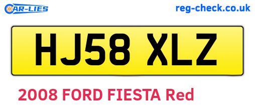 HJ58XLZ are the vehicle registration plates.