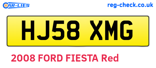 HJ58XMG are the vehicle registration plates.