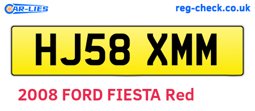 HJ58XMM are the vehicle registration plates.