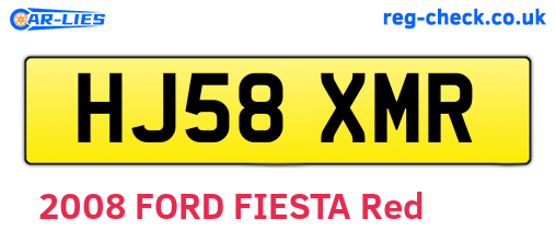 HJ58XMR are the vehicle registration plates.