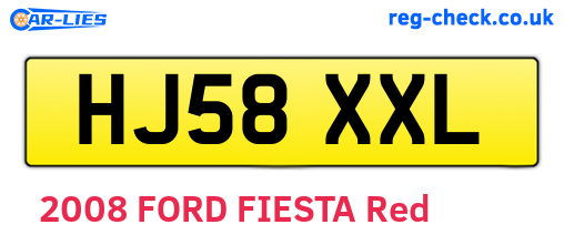 HJ58XXL are the vehicle registration plates.