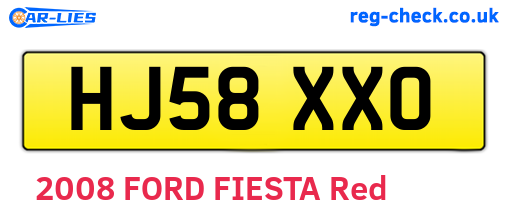 HJ58XXO are the vehicle registration plates.