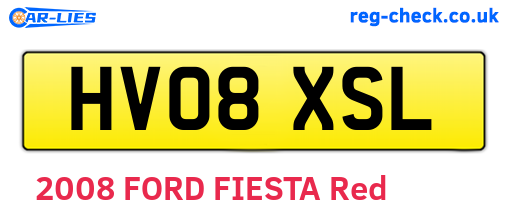 HV08XSL are the vehicle registration plates.
