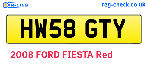 HW58GTY are the vehicle registration plates.