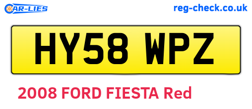 HY58WPZ are the vehicle registration plates.