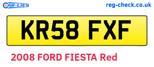 KR58FXF are the vehicle registration plates.