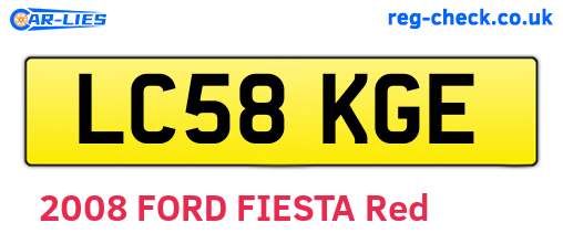 LC58KGE are the vehicle registration plates.