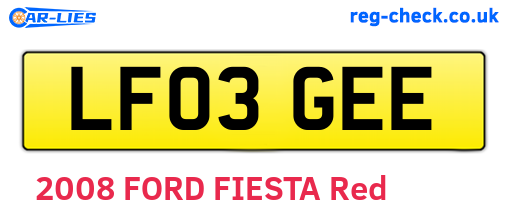 LF03GEE are the vehicle registration plates.