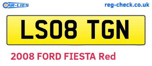 LS08TGN are the vehicle registration plates.