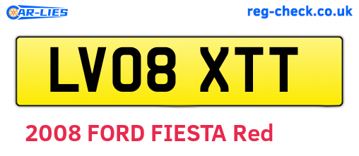 LV08XTT are the vehicle registration plates.