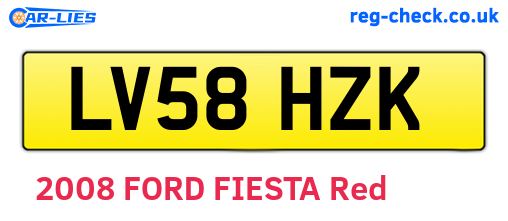 LV58HZK are the vehicle registration plates.