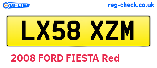 LX58XZM are the vehicle registration plates.
