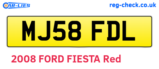 MJ58FDL are the vehicle registration plates.