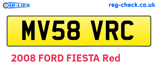 MV58VRC are the vehicle registration plates.