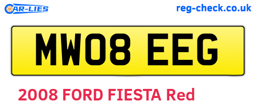 MW08EEG are the vehicle registration plates.