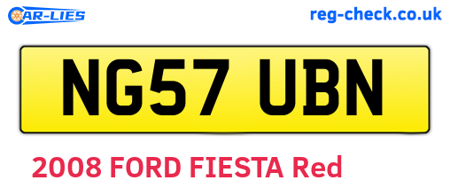 NG57UBN are the vehicle registration plates.