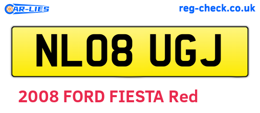 NL08UGJ are the vehicle registration plates.