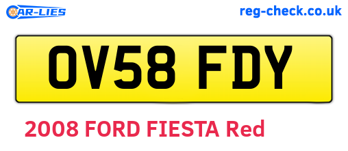 OV58FDY are the vehicle registration plates.