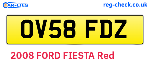 OV58FDZ are the vehicle registration plates.