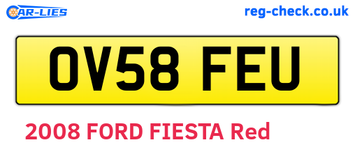 OV58FEU are the vehicle registration plates.