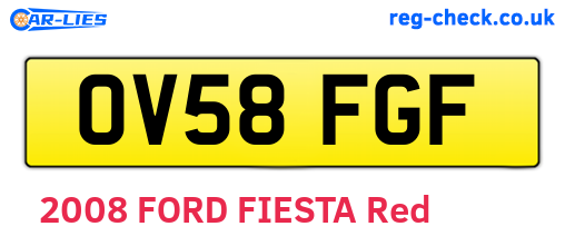 OV58FGF are the vehicle registration plates.