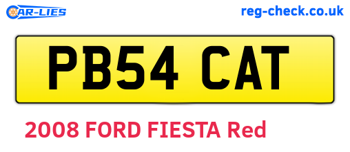 PB54CAT are the vehicle registration plates.
