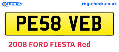 PE58VEB are the vehicle registration plates.