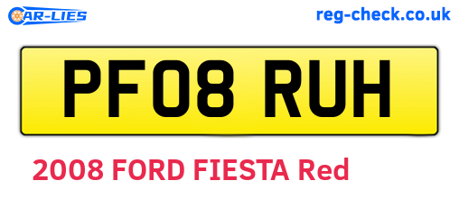 PF08RUH are the vehicle registration plates.