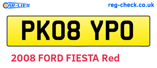 PK08YPO are the vehicle registration plates.