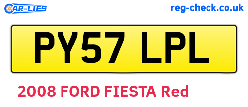 PY57LPL are the vehicle registration plates.