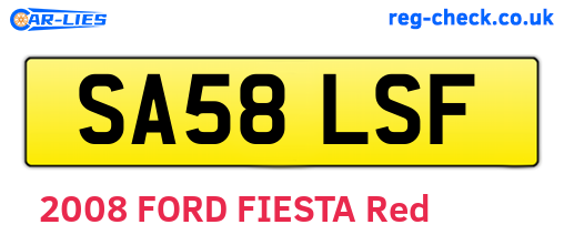 SA58LSF are the vehicle registration plates.