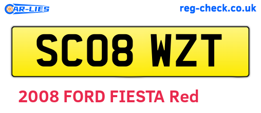 SC08WZT are the vehicle registration plates.