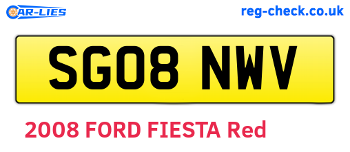 SG08NWV are the vehicle registration plates.