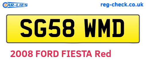 SG58WMD are the vehicle registration plates.