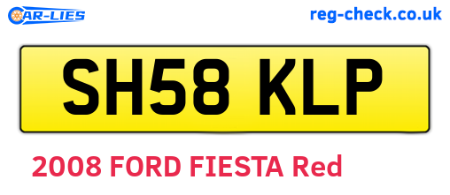 SH58KLP are the vehicle registration plates.