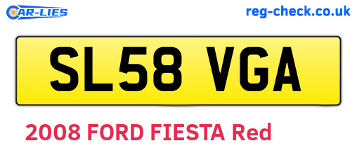 SL58VGA are the vehicle registration plates.