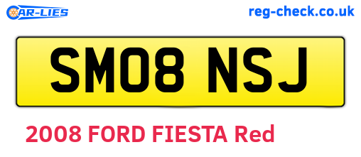 SM08NSJ are the vehicle registration plates.