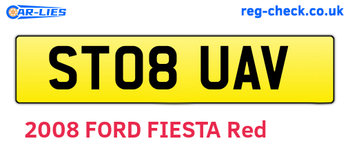 ST08UAV are the vehicle registration plates.