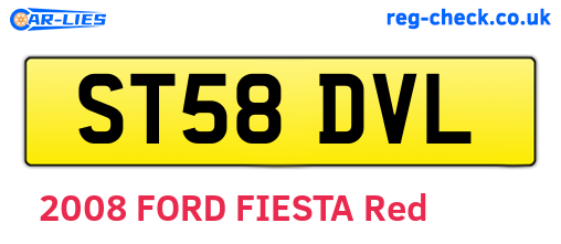 ST58DVL are the vehicle registration plates.