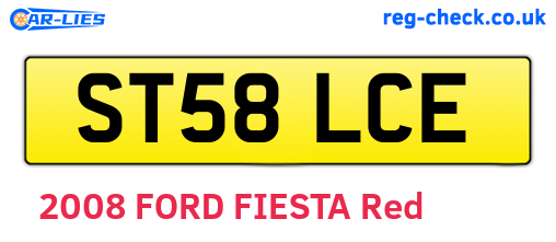 ST58LCE are the vehicle registration plates.