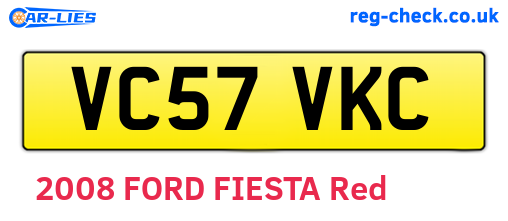 VC57VKC are the vehicle registration plates.