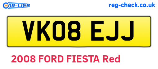 VK08EJJ are the vehicle registration plates.