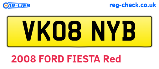 VK08NYB are the vehicle registration plates.