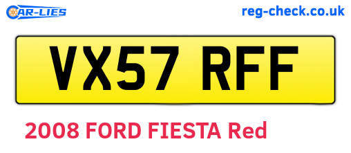VX57RFF are the vehicle registration plates.